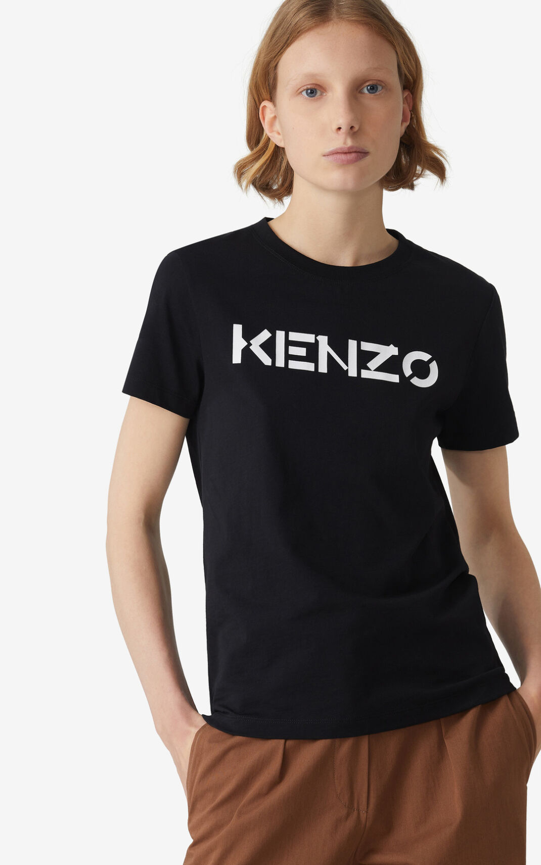 Kenzo Logo Tişört Bayan Siyah | 7826-FSCRY